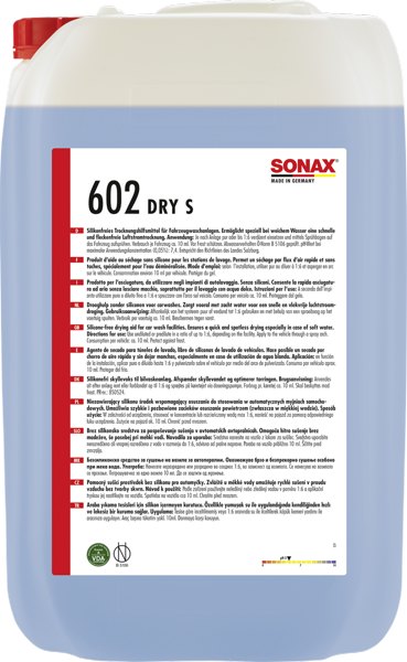 Бриллиантовый осушитель SONAX 602 Dry S, 10л.