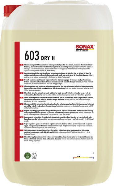 Бриллиантовый воск-осушитель ПЛЮС SONAX 603 Dry H, 25л.
