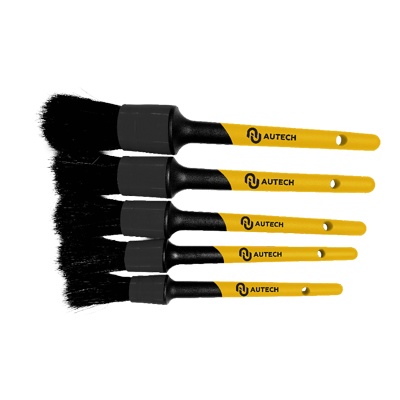 Кисточки из натурального щетины чёрной свиньи, комплект 5 шт. Размер 10# 12# 14# 16# 18#  арт. Au-2607 - фото1