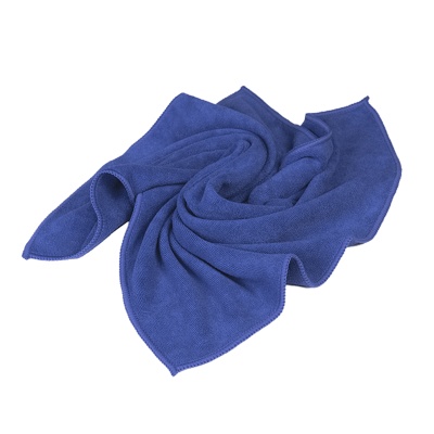 Полотенце оверлоченное 55*80 см, СИНЕЕ, 400гр/м2 для сушки авто Au-248 - фото2