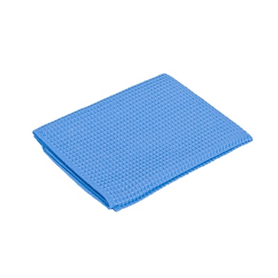 Полотенце для протирки оверлоченное 60*40 см, ГОЛУБОЕ, 310гр/м2 для сушки авто, WAFFLE CLEANING TOWEL, Au-2411 - фото1