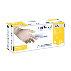 Одноразовые перчатки латексные 24 см. Reflexx R46-XL. (100 шт)