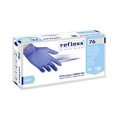 Резиновые перчатки, нитриловые, синие, Reflexx R76-XL (100 шт)